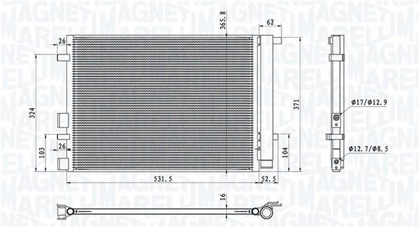 Magneti marelli 350203100700 Condenser, air conditioning 350203100700: Buy near me in Poland at 2407.PL - Good price!