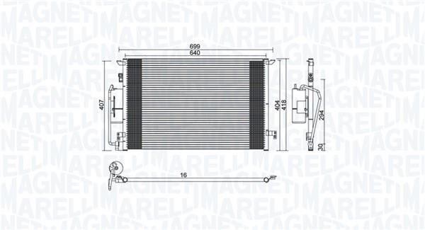 Magneti marelli 350203892000 Condenser, air conditioning 350203892000: Buy near me in Poland at 2407.PL - Good price!