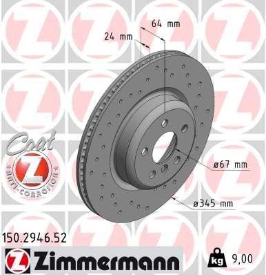 Otto Zimmermann 150.2946.52 Brake disk 150294652: Buy near me in Poland at 2407.PL - Good price!