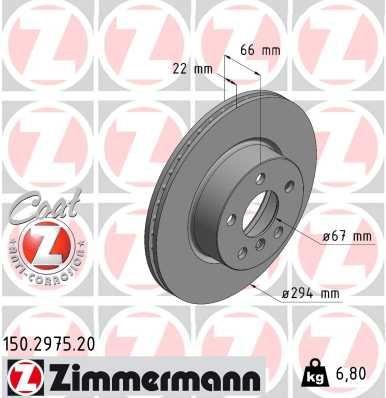 Otto Zimmermann 150.2975.20 Тормозной диск передний вентилируемый 150297520: Отличная цена - Купить в Польше на 2407.PL!