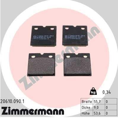 Otto Zimmermann 20610.090.1 Disc brake pad set 206100901: Buy near me in Poland at 2407.PL - Good price!