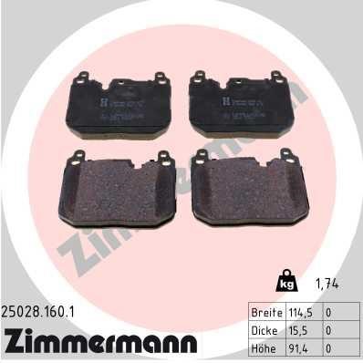 Otto Zimmermann 25028.160.1 Brake Pad Set, disc brake 250281601: Buy near me in Poland at 2407.PL - Good price!
