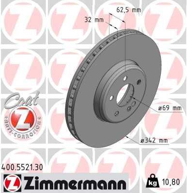 Otto Zimmermann 400.5521.30 Front brake disc ventilated 400552130: Buy near me in Poland at 2407.PL - Good price!