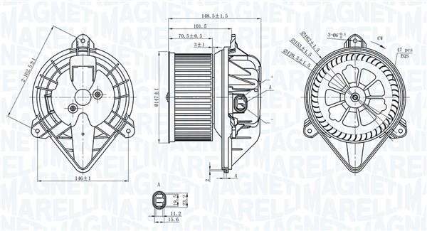 Magneti marelli 069412399010 Fan assy - heater motor 069412399010: Buy near me in Poland at 2407.PL - Good price!