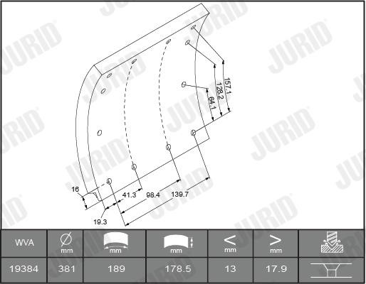 Jurid/Bendix 1938505380 Brake lining set 1938505380: Buy near me in Poland at 2407.PL - Good price!