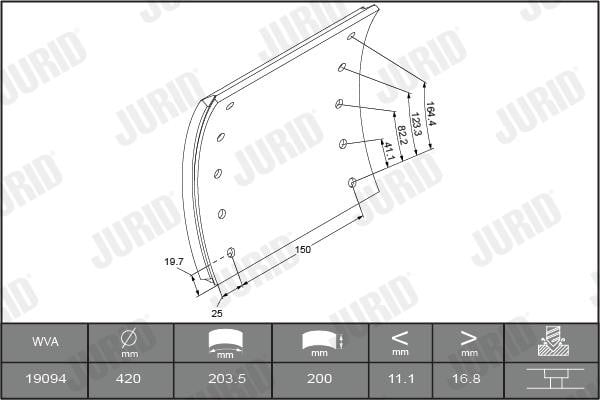 Jurid/Bendix 1909401070 Brake lining set 1909401070: Buy near me at 2407.PL in Poland at an Affordable price!