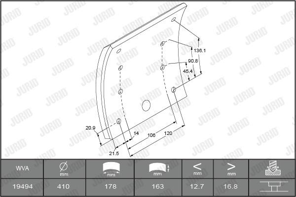 Jurid/Bendix 1949401070 Trommelbremsbelagsatz 1949401070: Kaufen Sie zu einem guten Preis in Polen bei 2407.PL!