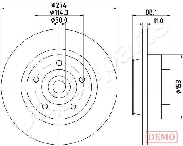 Japanparts DP-0705C Tarcza hamulcowa tylna, niewentylowana DP0705C: Dobra cena w Polsce na 2407.PL - Kup Teraz!