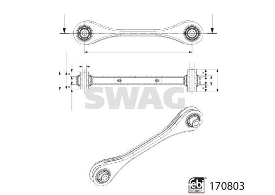 SWAG 33 10 0557 Rear lower cross arm 33100557: Buy near me in Poland at 2407.PL - Good price!