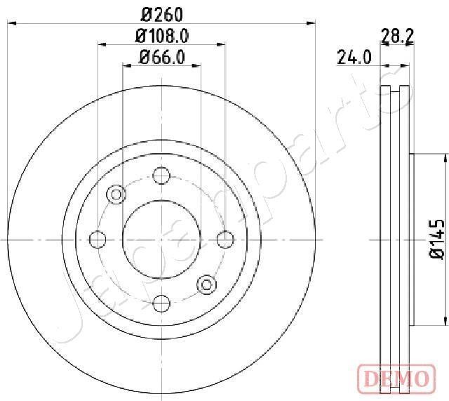 Japanparts DI-0632C Front brake disc ventilated DI0632C: Buy near me in Poland at 2407.PL - Good price!