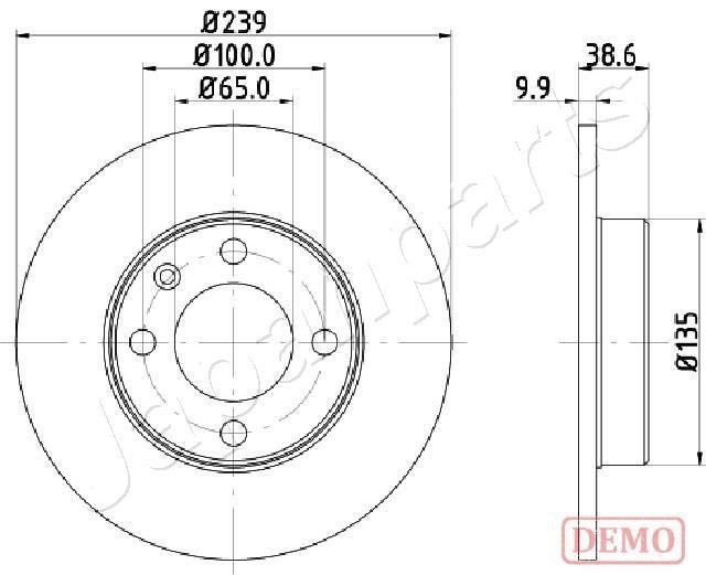 Japanparts DI-0937C Unventilated front brake disc DI0937C: Buy near me in Poland at 2407.PL - Good price!