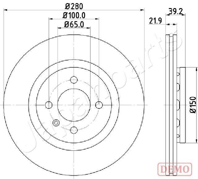 Japanparts DI-0940C Front brake disc ventilated DI0940C: Buy near me in Poland at 2407.PL - Good price!