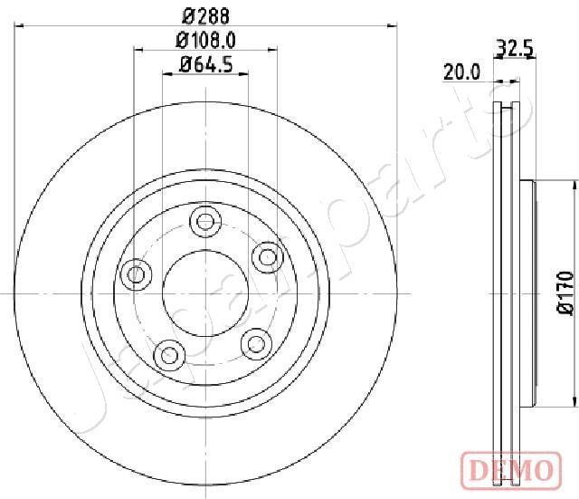 Japanparts DP-0315C Hintere belüftete Bremsscheibe DP0315C: Kaufen Sie zu einem guten Preis in Polen bei 2407.PL!