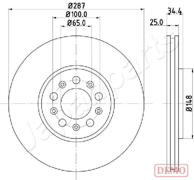 Japanparts DI-0901C Front brake disc ventilated DI0901C: Buy near me in Poland at 2407.PL - Good price!
