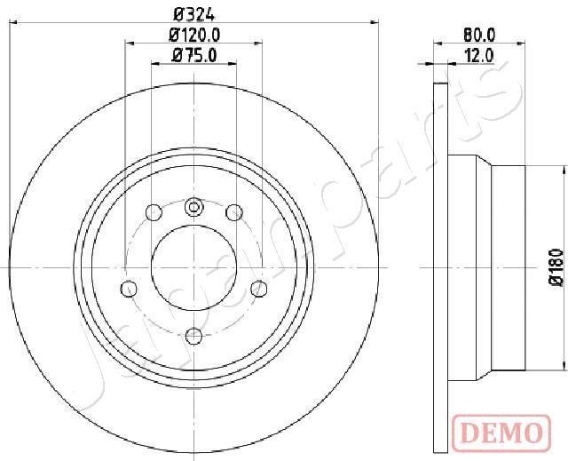 Japanparts DP-0138C Rear ventilated brake disc DP0138C: Buy near me in Poland at 2407.PL - Good price!