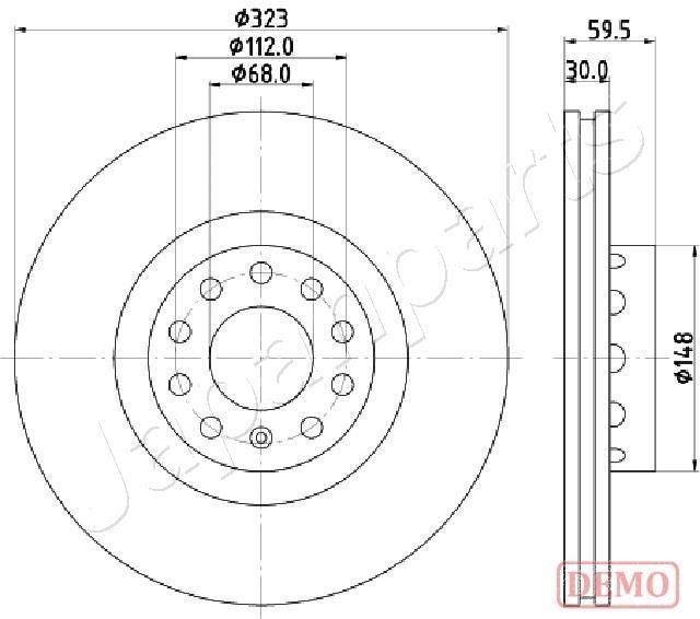 Japanparts DI-0922C Front brake disc ventilated DI0922C: Buy near me in Poland at 2407.PL - Good price!