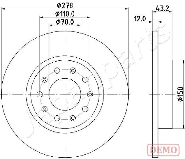 Japanparts DP-0204C Тормозной диск задний невентилируемый DP0204C: Отличная цена - Купить в Польше на 2407.PL!