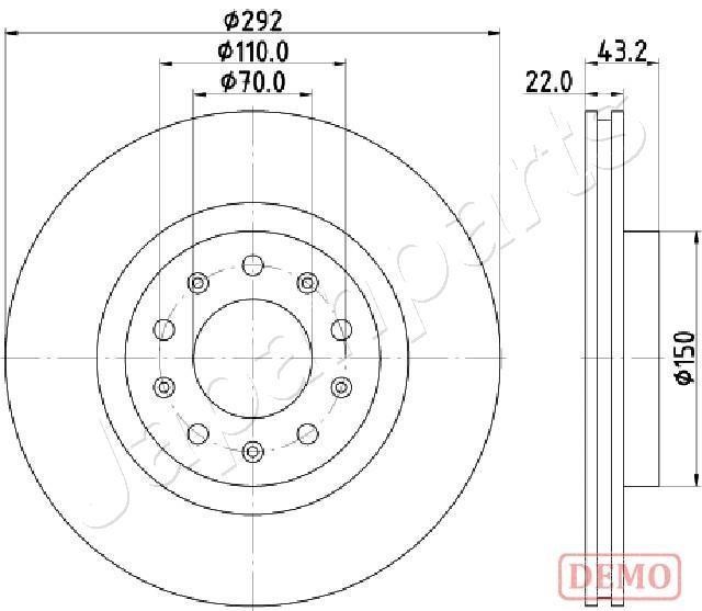 Japanparts DP-0205C Rear ventilated brake disc DP0205C: Buy near me in Poland at 2407.PL - Good price!
