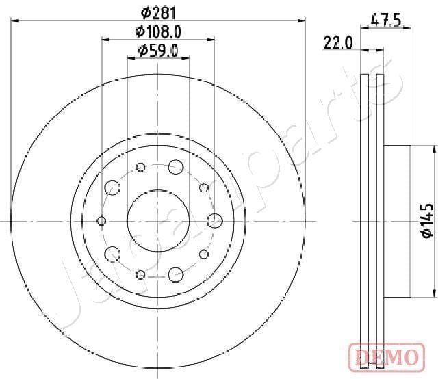 Japanparts DP-0229C Rear ventilated brake disc DP0229C: Buy near me in Poland at 2407.PL - Good price!