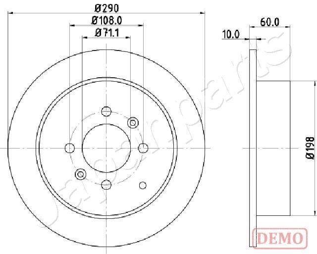 Japanparts DP-0616C Rear brake disc, non-ventilated DP0616C: Buy near me in Poland at 2407.PL - Good price!