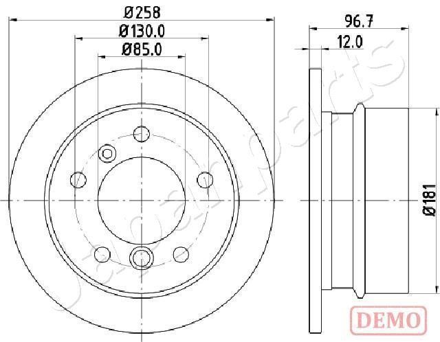 Japanparts DP-0518C Rear brake disc, non-ventilated DP0518C: Buy near me in Poland at 2407.PL - Good price!