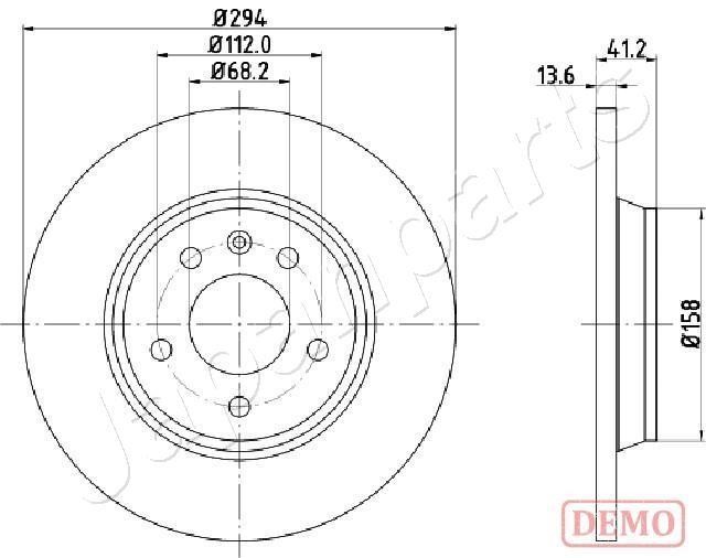 Japanparts DP-0307C Rear brake disc, non-ventilated DP0307C: Buy near me in Poland at 2407.PL - Good price!