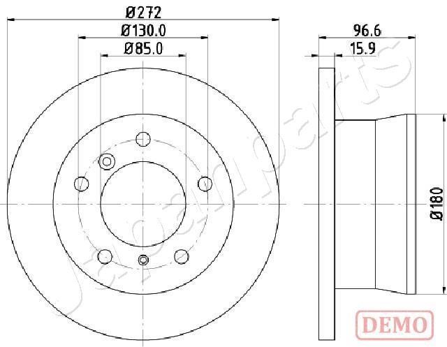 Japanparts DP-0526C Rear brake disc, non-ventilated DP0526C: Buy near me at 2407.PL in Poland at an Affordable price!