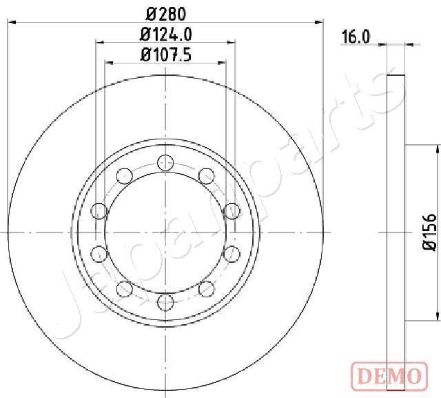 Japanparts DP-0314C Rear brake disc, non-ventilated DP0314C: Buy near me in Poland at 2407.PL - Good price!