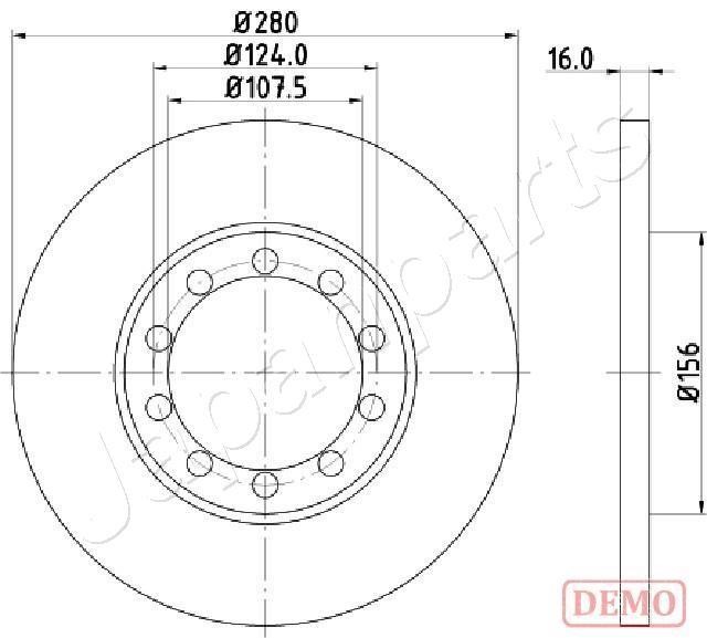 Japanparts DP-0314C Диск гальмівний задній невентильований DP0314C: Приваблива ціна - Купити у Польщі на 2407.PL!