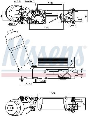 Nissens 91335 Oil Cooler, engine oil 91335: Buy near me in Poland at 2407.PL - Good price!