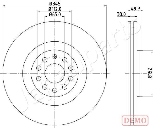 Japanparts DI-0908C Front brake disc ventilated DI0908C: Buy near me in Poland at 2407.PL - Good price!