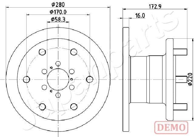 Japanparts DI-0255C Тормозной диск передний невентилируемый DI0255C: Отличная цена - Купить в Польше на 2407.PL!