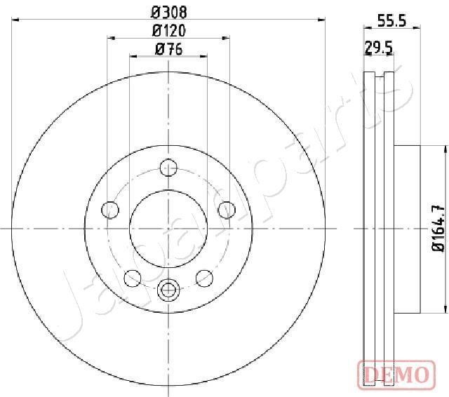Japanparts DI-0953C Front brake disc ventilated DI0953C: Buy near me in Poland at 2407.PL - Good price!