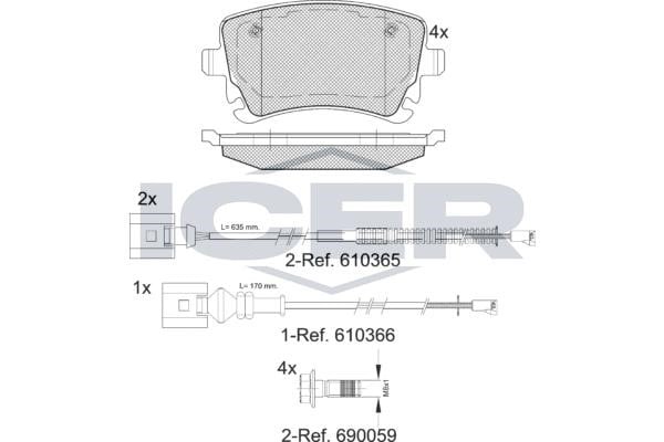 Icer 181674-208 Brake Pad Set, disc brake 181674208: Buy near me in Poland at 2407.PL - Good price!