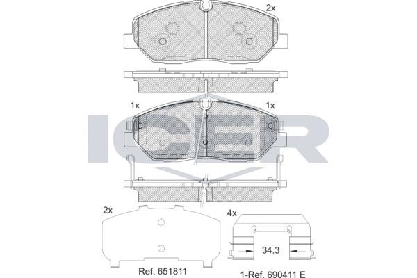 Icer 182268 Front disc brake pads, set 182268: Buy near me in Poland at 2407.PL - Good price!