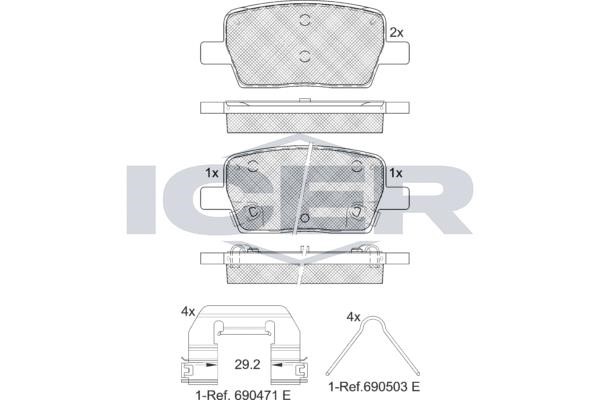 Icer 182278 Rear disc brake pads, set 182278: Buy near me in Poland at 2407.PL - Good price!