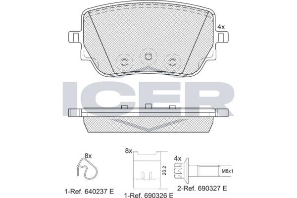 Icer 182352 Brake Pad Set, disc brake 182352: Buy near me in Poland at 2407.PL - Good price!