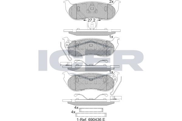 Icer 182255 Brake Pad Set, disc brake 182255: Buy near me in Poland at 2407.PL - Good price!