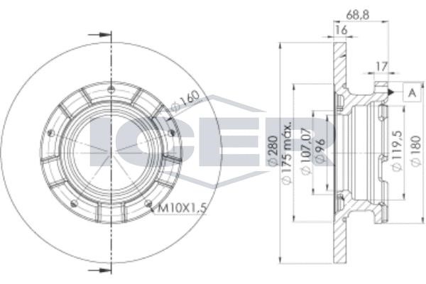 Icer 78BD56332 Brake disc 78BD56332: Buy near me in Poland at 2407.PL - Good price!