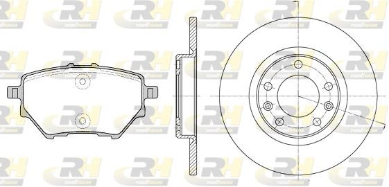 Road house 8156200 Brake discs with pads rear non-ventilated, set 8156200: Buy near me in Poland at 2407.PL - Good price!