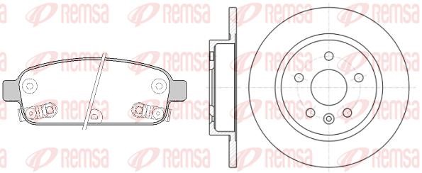 Remsa 8143200 Диски тормозные с колодками задние невентилируемые, комплект 8143200: Отличная цена - Купить в Польше на 2407.PL!
