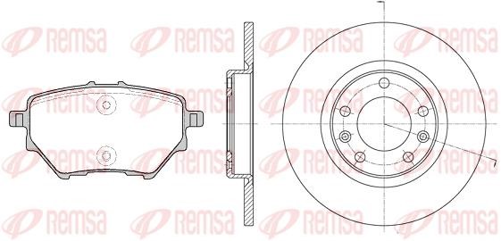 Remsa 8156200 Brake discs with pads rear non-ventilated, set 8156200: Buy near me in Poland at 2407.PL - Good price!