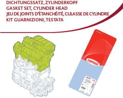 Corteco 418629P Uszczelki głowicy silnika, komplet 418629P: Dobra cena w Polsce na 2407.PL - Kup Teraz!