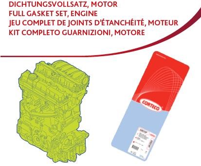 Corteco 437197P Kompletny zestaw uszczelek, silnik 437197P: Dobra cena w Polsce na 2407.PL - Kup Teraz!