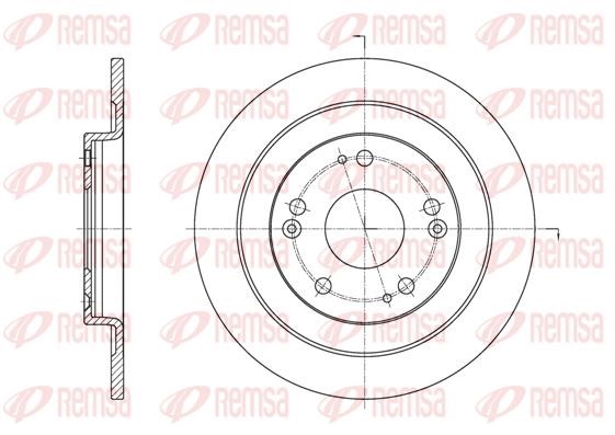 Remsa 61654.00 Rear brake disc, non-ventilated 6165400: Buy near me at 2407.PL in Poland at an Affordable price!