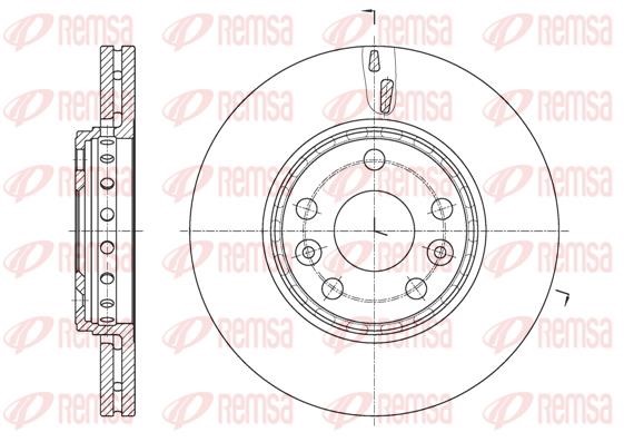 Remsa 61655.10 Front brake disc ventilated 6165510: Buy near me in Poland at 2407.PL - Good price!