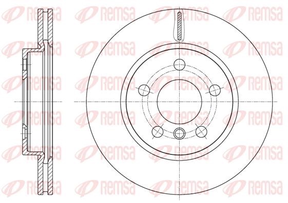 Remsa 6161710 Front brake disc ventilated 6161710: Buy near me in Poland at 2407.PL - Good price!