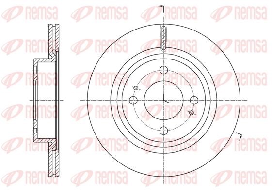Remsa 6162110 Front brake disc ventilated 6162110: Buy near me in Poland at 2407.PL - Good price!