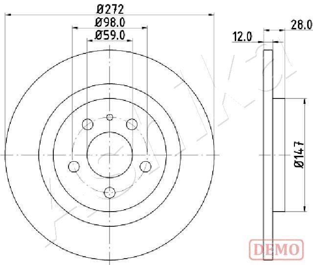 Ashika 61-00-0606C Диск гальмівний задній невентильований 61000606C: Приваблива ціна - Купити у Польщі на 2407.PL!