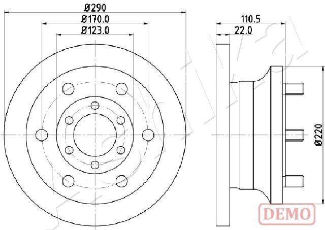 Ashika 60-00-0256C Unventilated front brake disc 60000256C: Buy near me in Poland at 2407.PL - Good price!